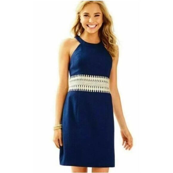 Lilly Pulitzer Ashlyn Shift Dress Navy size 6 - Picture 1 of 16